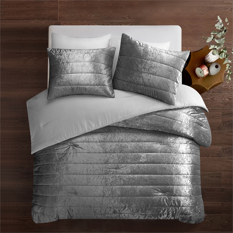 Posh Living Yehudis 2pc Twin/Twin XL Comforter Set Grey