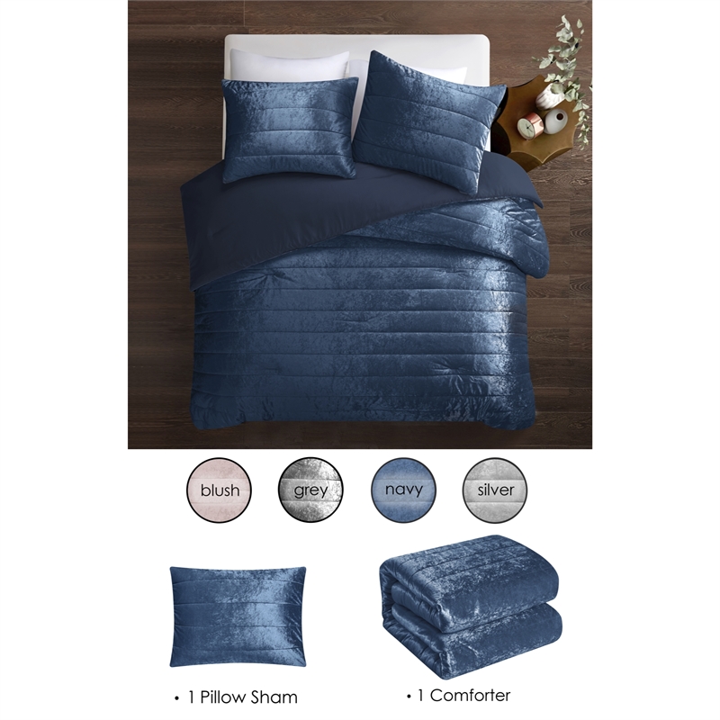 Posh Living Yehudis 2pc Twin/Twin XL Comforter Set Navy