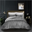 Posh Living Deklin 3pc King/California King Comforter Set Dark Grey