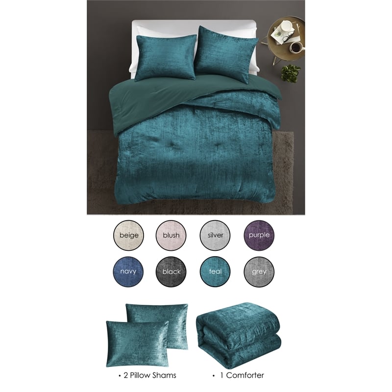 Posh Living Deklin 3pc Full/Queen Comforter Set Green