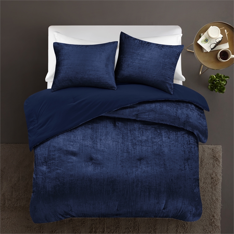Posh Living Deklin 3pc Full/Queen Comforter Set Navy