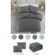 Posh Living Izabela 3pc Full/Queen Duvet Set Dark Grey