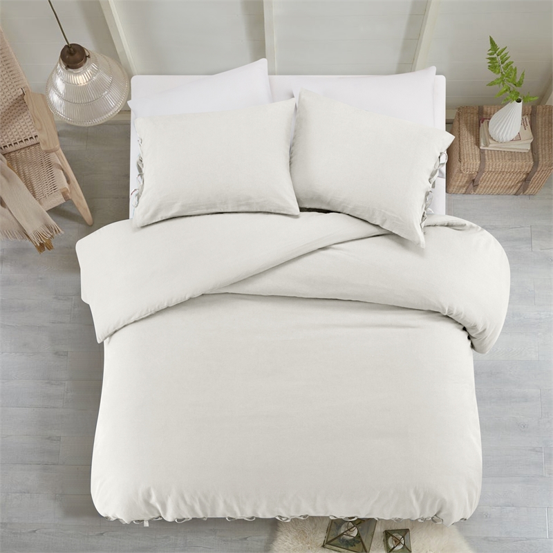Posh Living Izabela 3pc Full/Queen Duvet Set Ivory