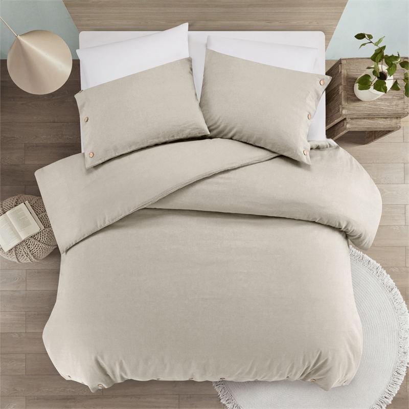 Posh Living Kaiyah 3pc King/California King Duvet Set Beige