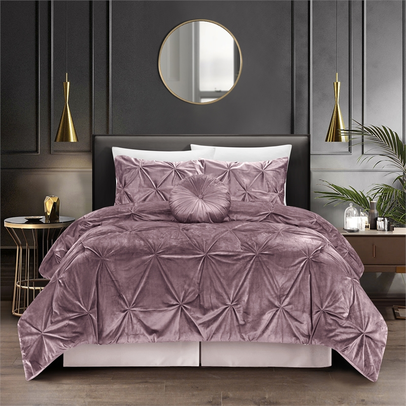 Posh Living Baxter 5pc Full/Queen Comforter Set Blush