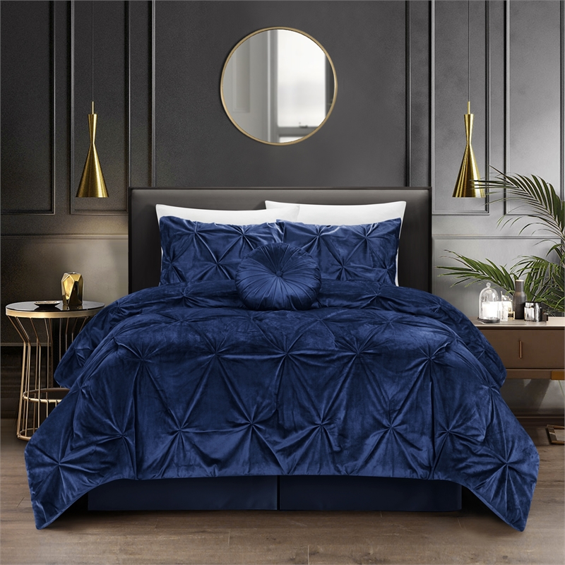 Posh Living Baxter 5pc Full/Queen Comforter Set Navy