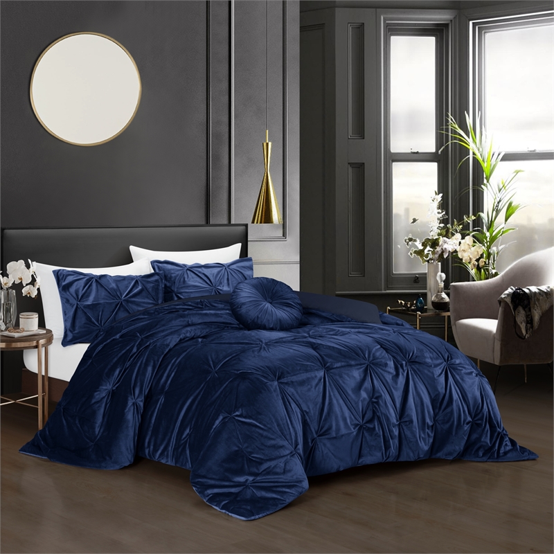 Posh Living Baxter 5pc Full/Queen Comforter Set Navy
