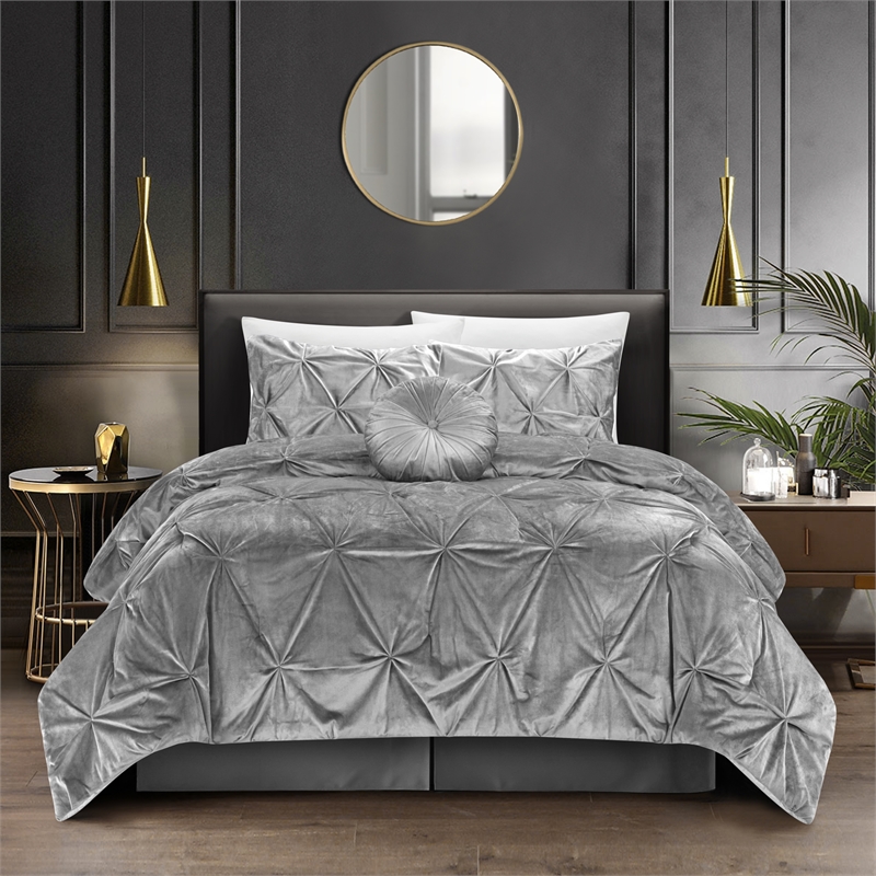 Posh Living Baxter 5pc King/California King Comforter Set Silver