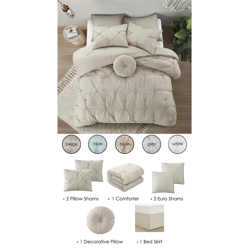Posh Living Abilene 7pc King/California King Comforter Set Beige