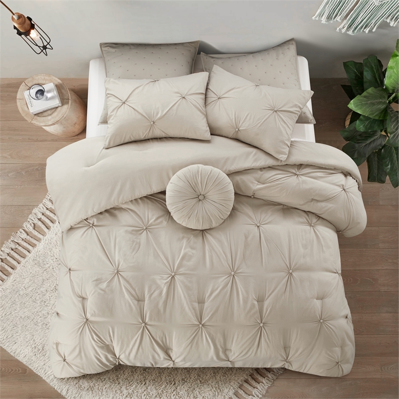 Posh Living Abilene 5pc Twin/Twin XL Comforter Set Beige