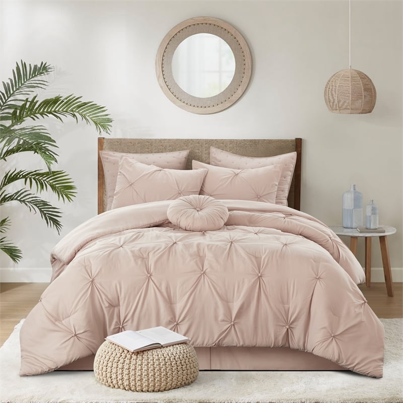 Posh Living Abilene 7pc Full/Queen Comforter Set Blush