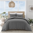 Posh Living Kaiyah 3pc Full/Queen Duvet Set Dark Grey