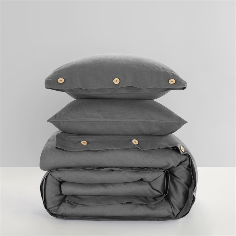 Posh Living Kaiyah 3pc Full/Queen Duvet Set Dark Grey