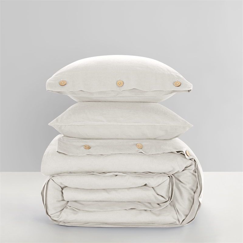 Posh Living Kaiyah 3pc King/California King Duvet Set Ivory