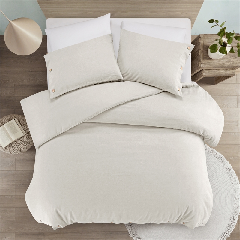 Posh Living Kaiyah 3pc Full/Queen Duvet Set Ivory