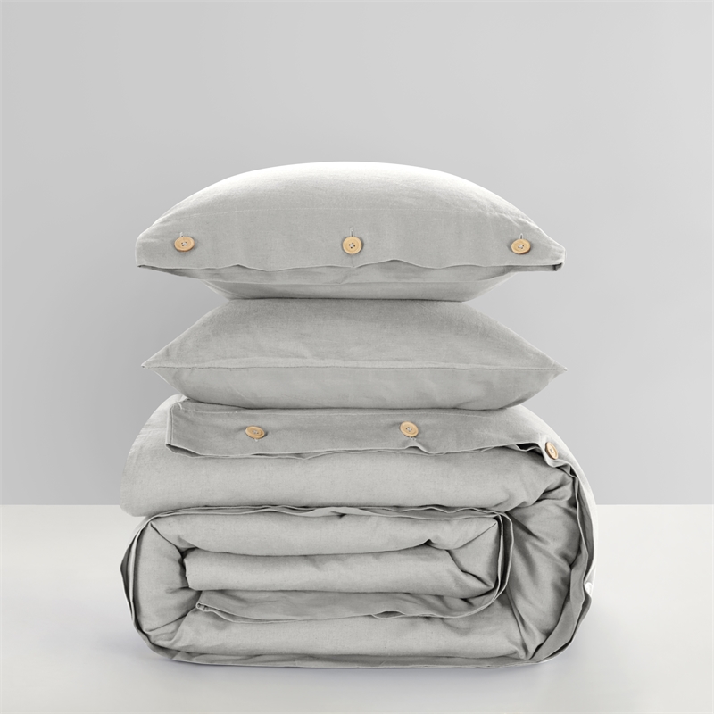 Posh Living Kaiyah 3pc Full/Queen Duvet Set Light Grey