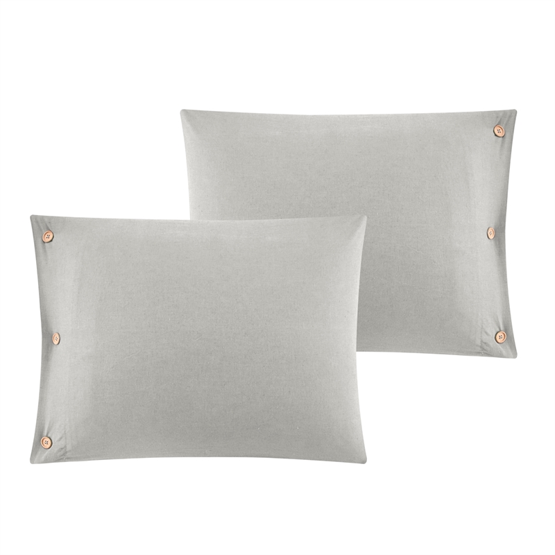 Posh Living Kaiyah 3pc Full/Queen Duvet Set Light Grey