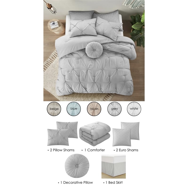 Posh Living Abilene 7pc King/California King Comforter Set Grey