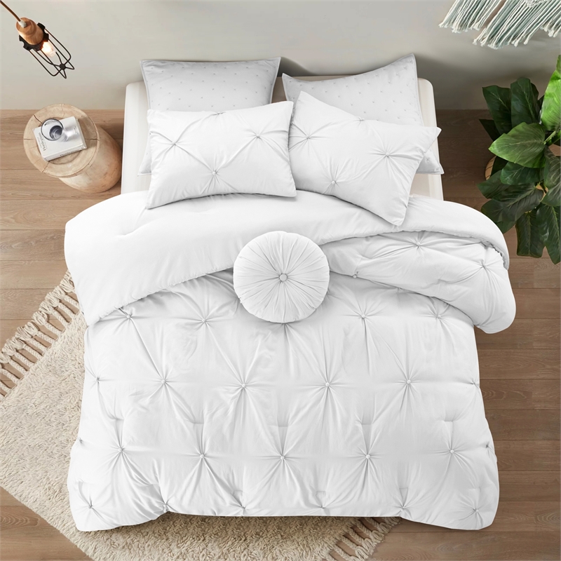 Posh Living Abilene 7pc Full/Queen Comforter Set White