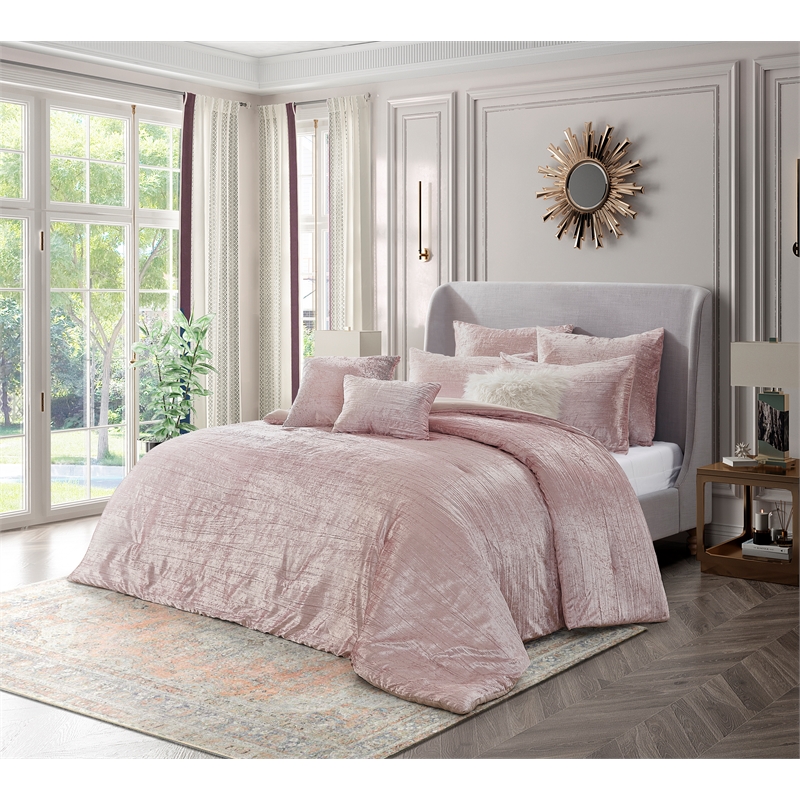 Posh Living Fahad 8pc King/California King Comforter Set Blush