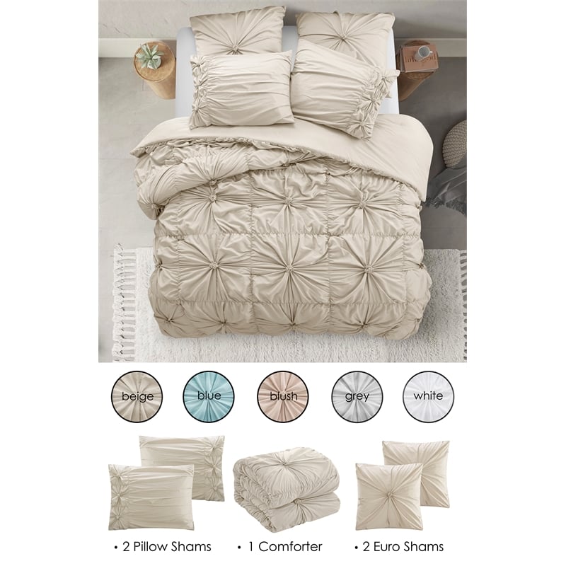 Posh Living Arissa 3pc Twin/Twin XL Comforter Set Beige
