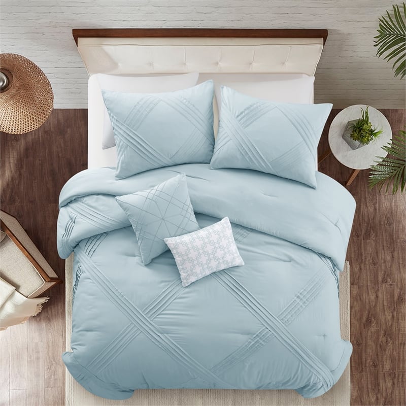 Posh Living Daniyah 5pc Full/Queen Comforter Set Blue