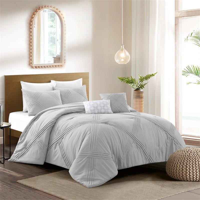 Posh Living Daniyah 5pc King/California King Comforter Set Grey