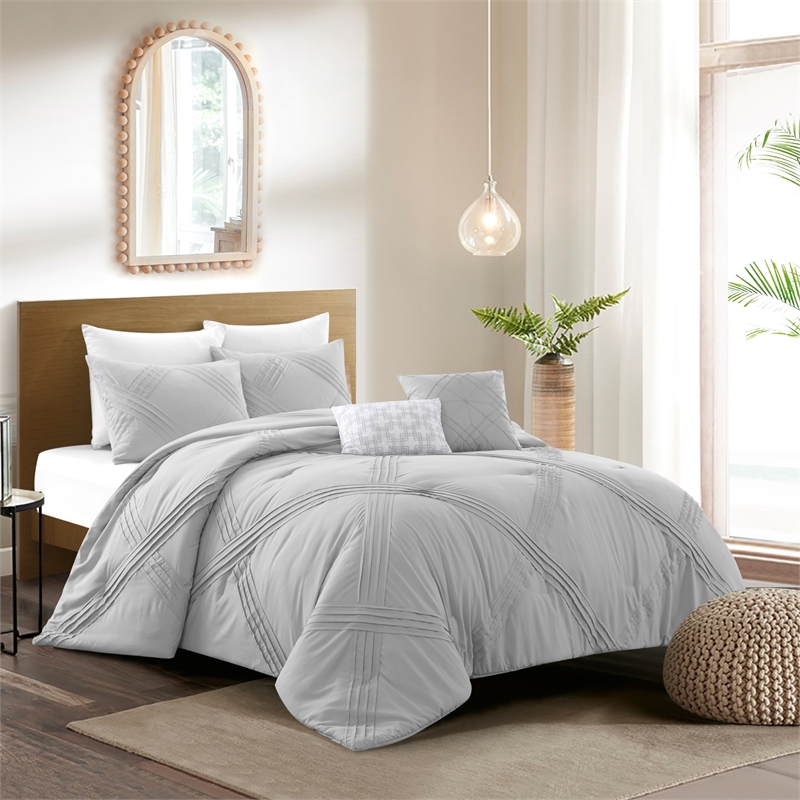 Posh Living Daniyah 5pc Full/Queen Comforter Set Grey