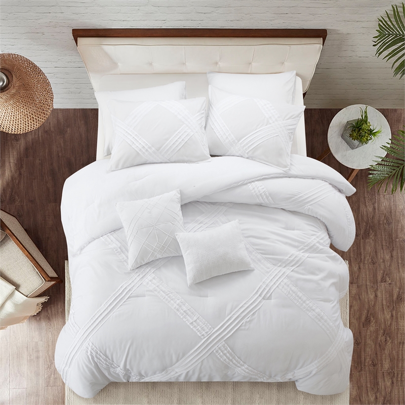 Posh Living Daniyah 5pc King/California King Comforter Set White
