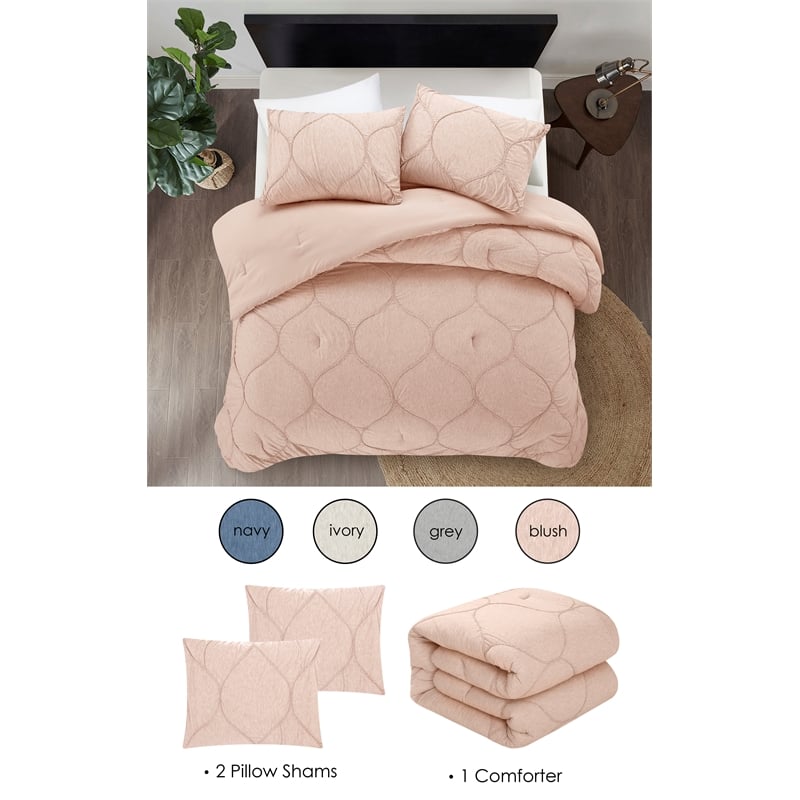 Posh Living Ginger 3pc King/California King Comforter Set Blush