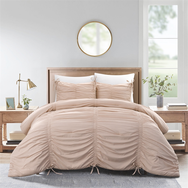 Posh Living Briseis 3pc Full/Queen Comforter Set Blush