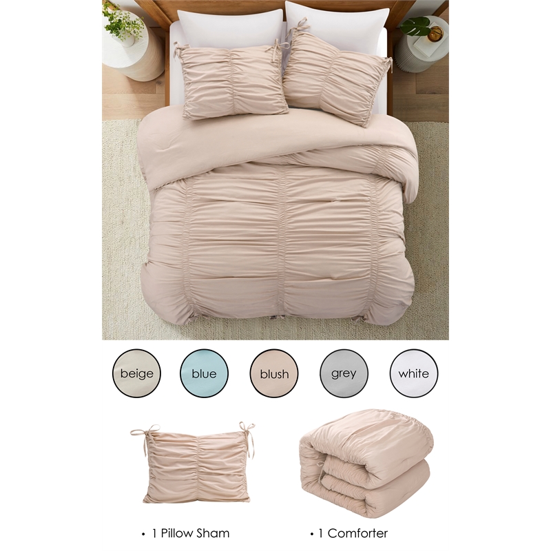 Posh Living Briseis 2pc Twin/Twin XL Comforter Set Blush