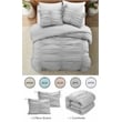Posh Living Briseis 3pc Full/Queen Comforter Set Grey