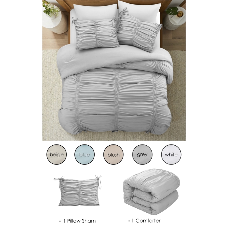 Posh Living Briseis 2pc Twin/Twin XL Comforter Set Grey