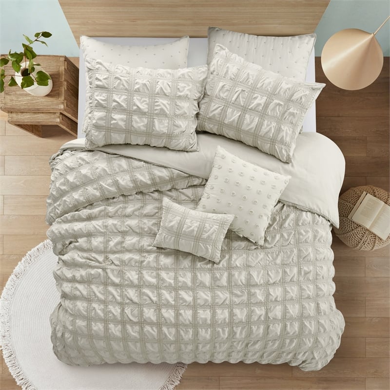 Posh Living Kynnedi 7pc Full/Queen Duvet Set Beige