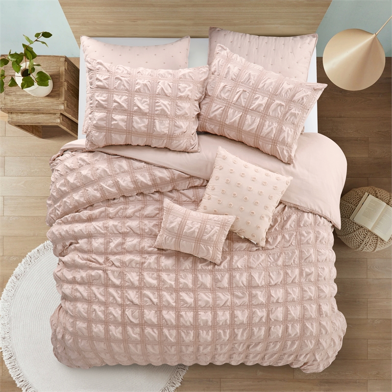 Posh Living Kynnedi 7pc King/California King Duvet Set Blush
