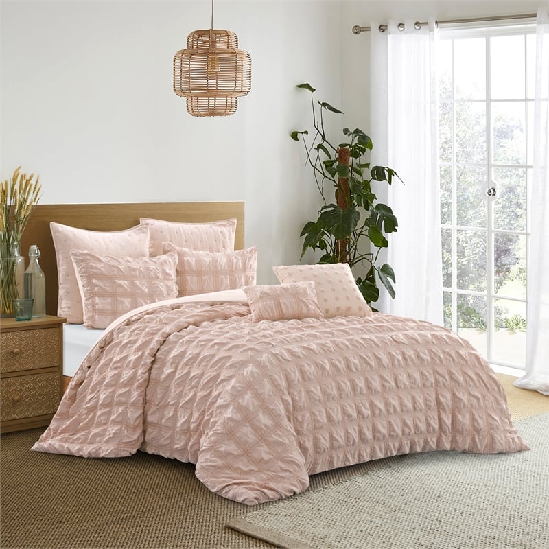 Posh Living Kynnedi 7pc King/California King Duvet Set Blush