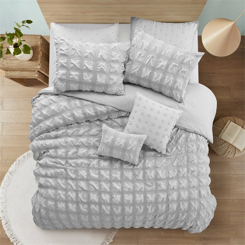 Posh Living Kynnedi 7pc King/California King Duvet Set Grey