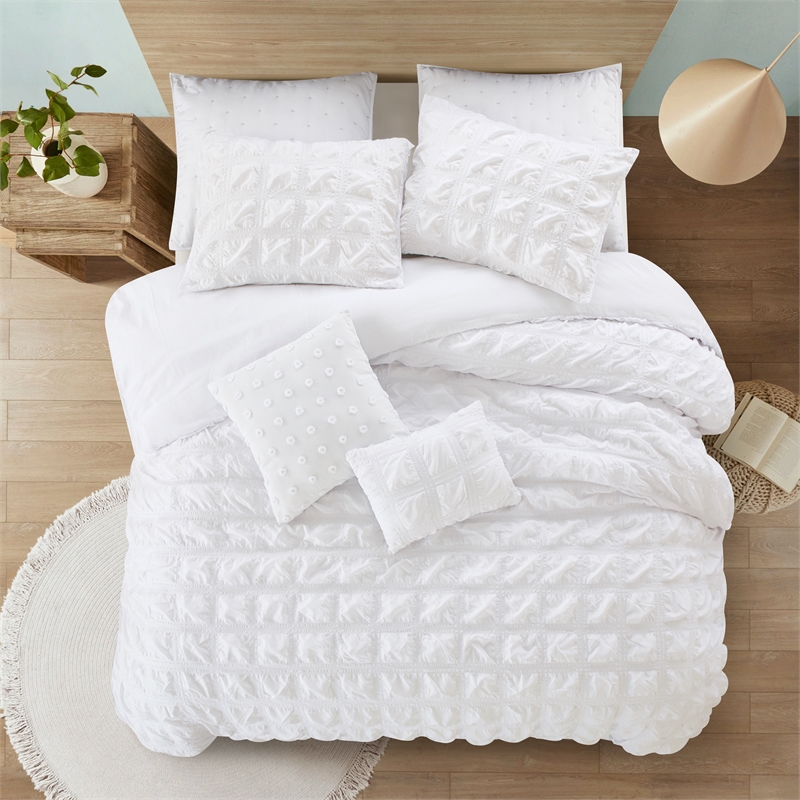 Posh Living Kynnedi 7pc King/California King Duvet Set White