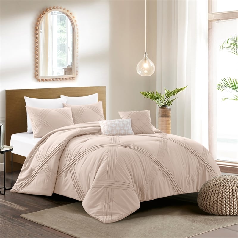 Posh Living Daniyah 5pc King/California King Comforter Set Blush