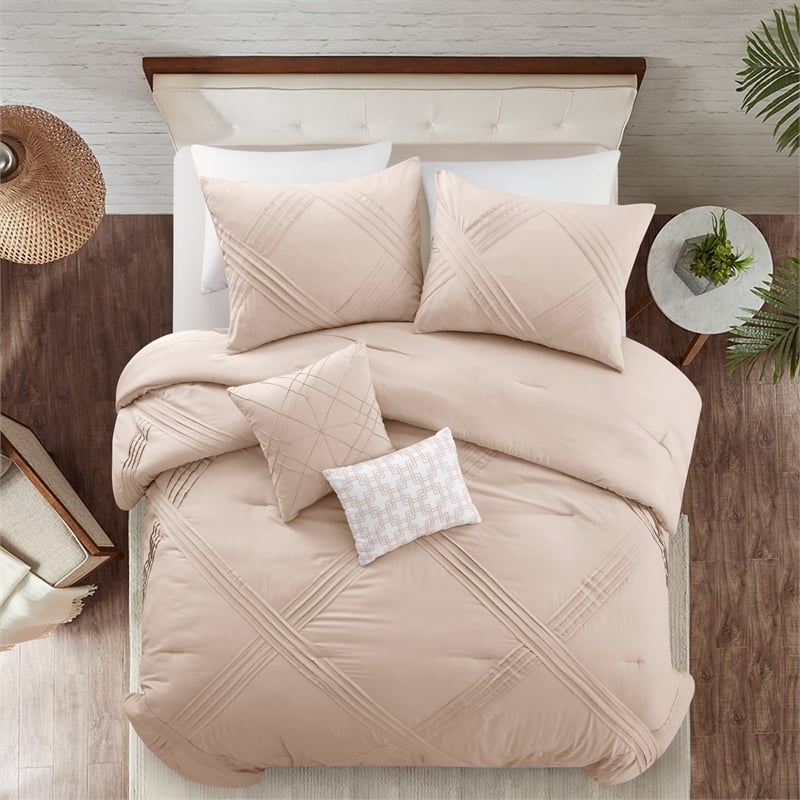 Posh Living Daniyah 5pc King/California King Comforter Set Blush