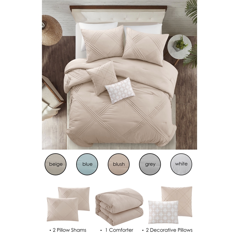 Posh Living Daniyah 5pc King/California King Comforter Set Blush