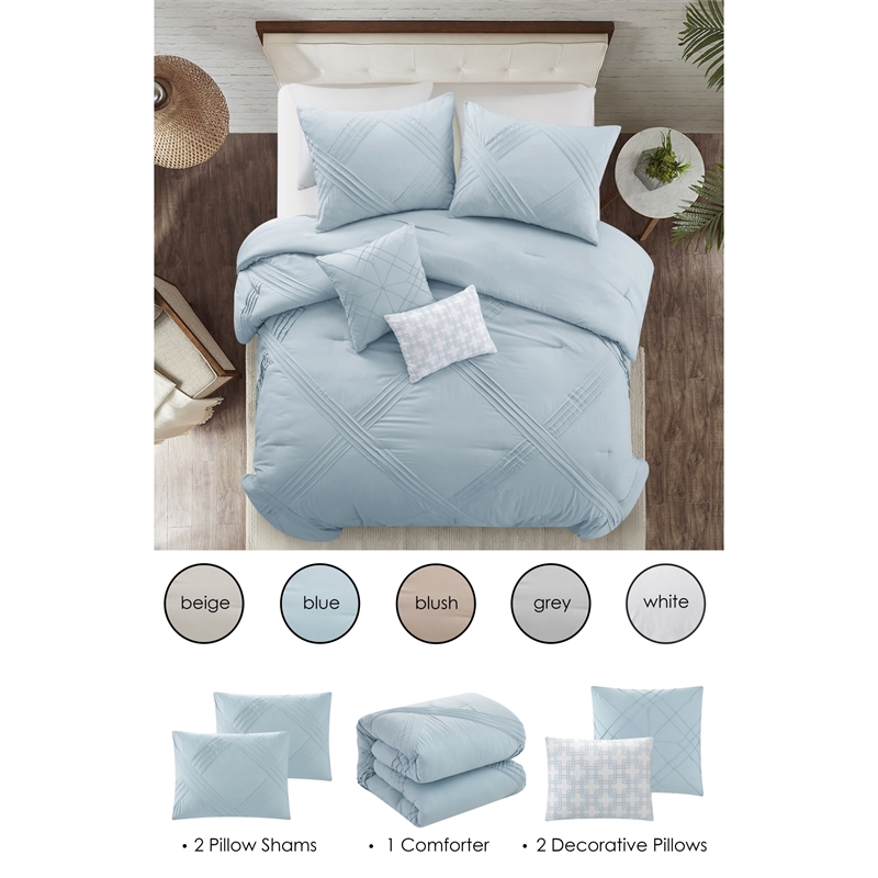 Posh Living Daniyah 5pc King/California King Comforter Set Blue
