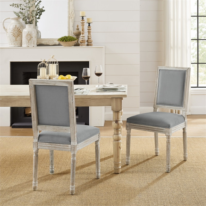 Posh Living Westen Linen Dining Chair (Set of 2) Grey