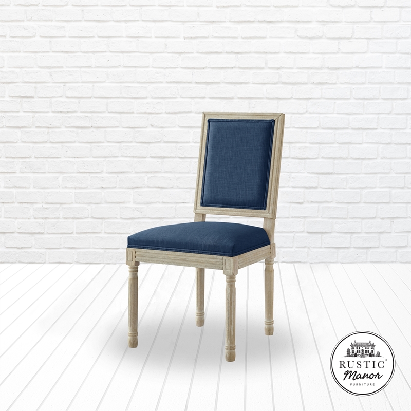Posh Living Westen Linen Dining Chair (Set of 2) Navy