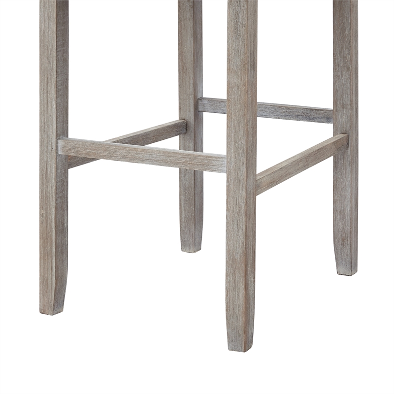 Posh Living Preslie Leather PU/Linen Barstool (Set of 2) Brown