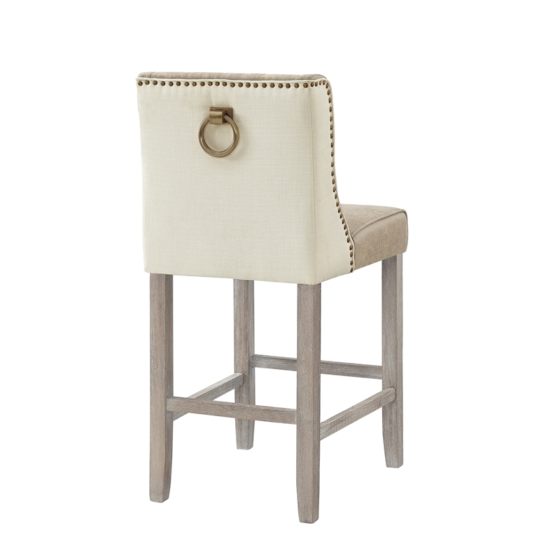 Posh Living Preslie Leather PU Counter Stool (Set of 2) Beige