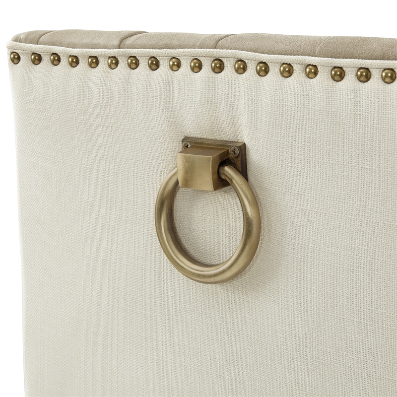 Posh Living Preslie Leather PU Counter Stool (Set of 2) Beige