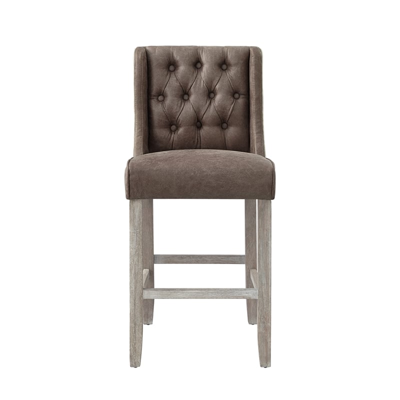 Posh Living Preslie Leather PU Counter Stool (Set of 2) Brown