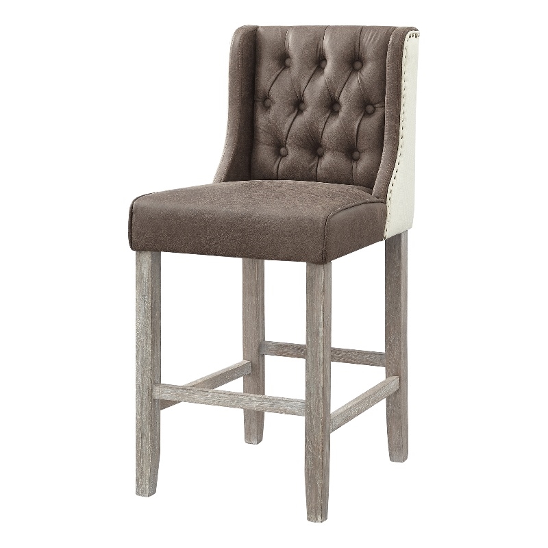 Posh Living Preslie Leather PU Counter Stool (Set of 2) Brown